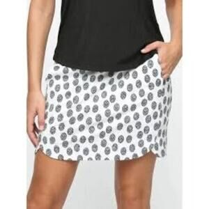 Belyn Key Skort White with Black Polka Dot Print Pockets Size Medium